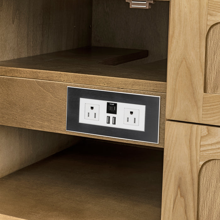 Laurent 48 in Single Vanity, Light Natural Oak w/ 3 cm White Zeus Top