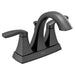 Voss Matte black two-handle high arc bathroom faucet
