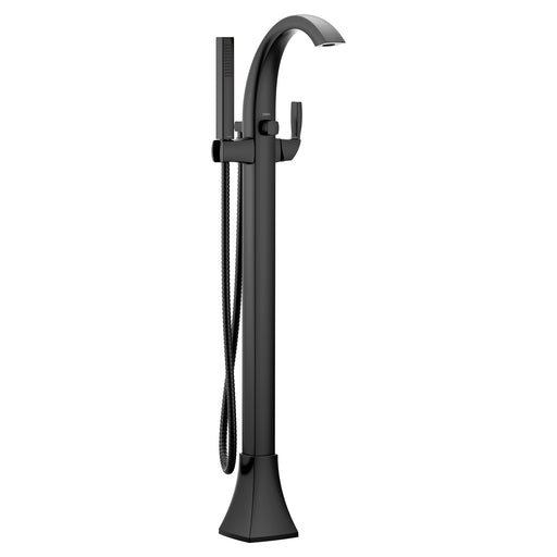 Voss Matte black one-handle tub filler includes hand shower