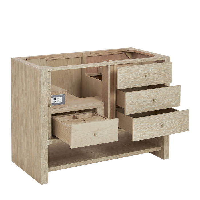 Marigot 48 in Single Vanity, Sunwashed Oak w/3 cm White Zeus Silestone Top
