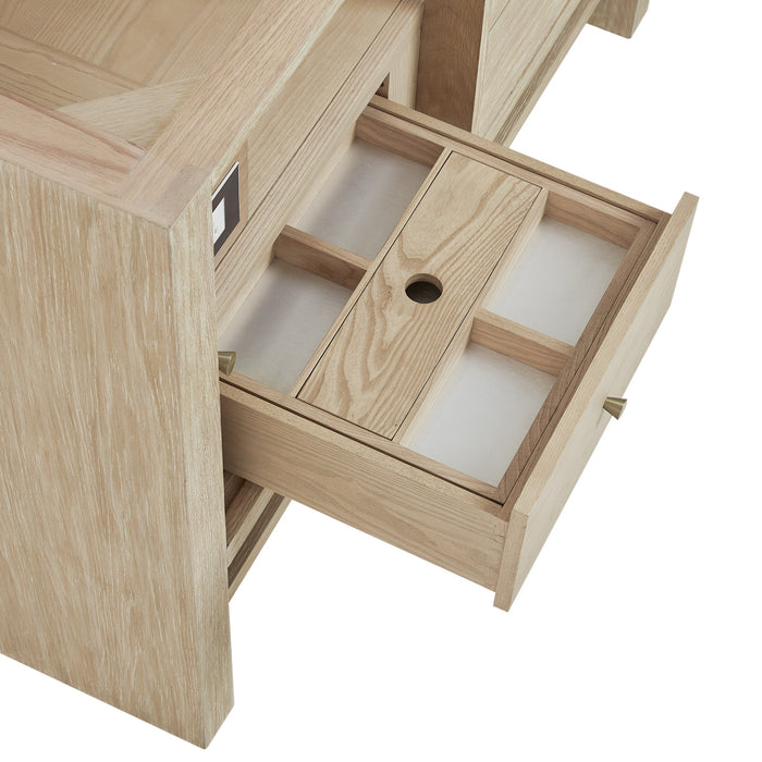 Marigot 48 in Single Vanity, Sunwashed Oak w/3 cm White Zeus Silestone Top