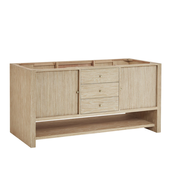 Marigot 72 in Double Vanity, Sunwashed Oak 2/3 cm White Zeus Silestone Top