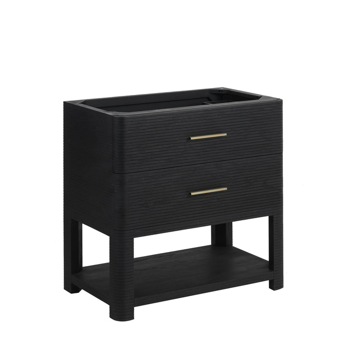 Lucian 36 in Single Vanity, Carbon Oak w/3cm Victorian Silver Silestone Top