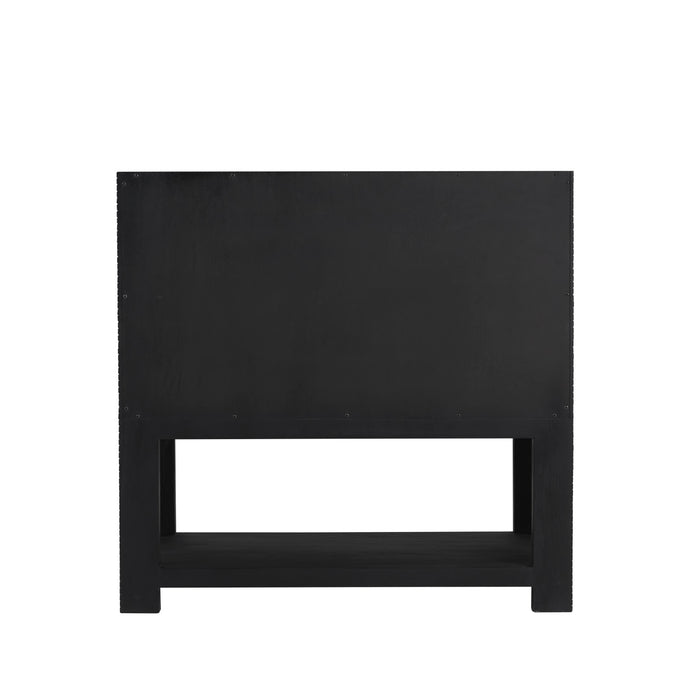 Lucian 36 in Single Vanity, Carbon Oak w/3cm Victorian Silver Silestone Top