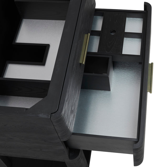 Lucian 36 in Single Vanity, Carbon Oak w/3cm Victorian Silver Silestone Top