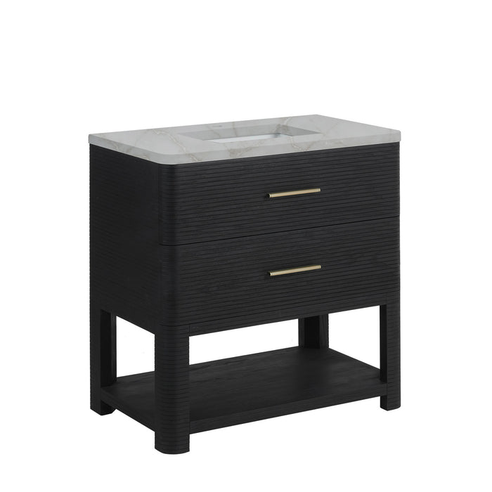 Emmeline 48 in Single Vanity, Pebble Oak w/3 cm Ethereal Noctis Silestone Top