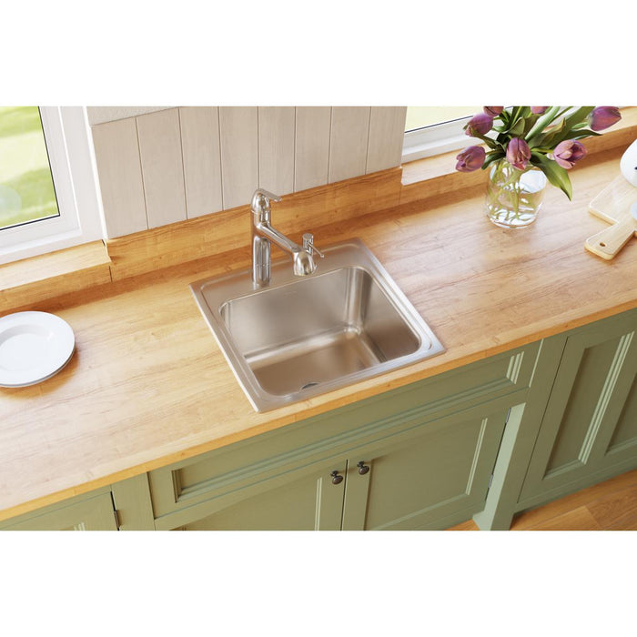 Lustertone Classic Stainless Steel 19-1/2 x 19 x 10-1/8 Laundry Sink w/Perfect Drain