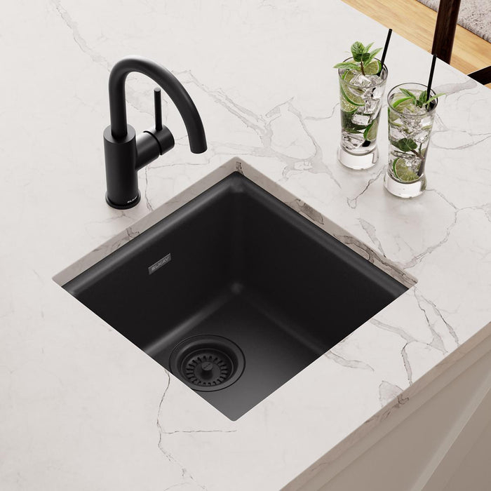 Quartz Classic 15-3/4 x 15-3/4 x 7-11/16 Single Bowl Dual Mount Bar Sink