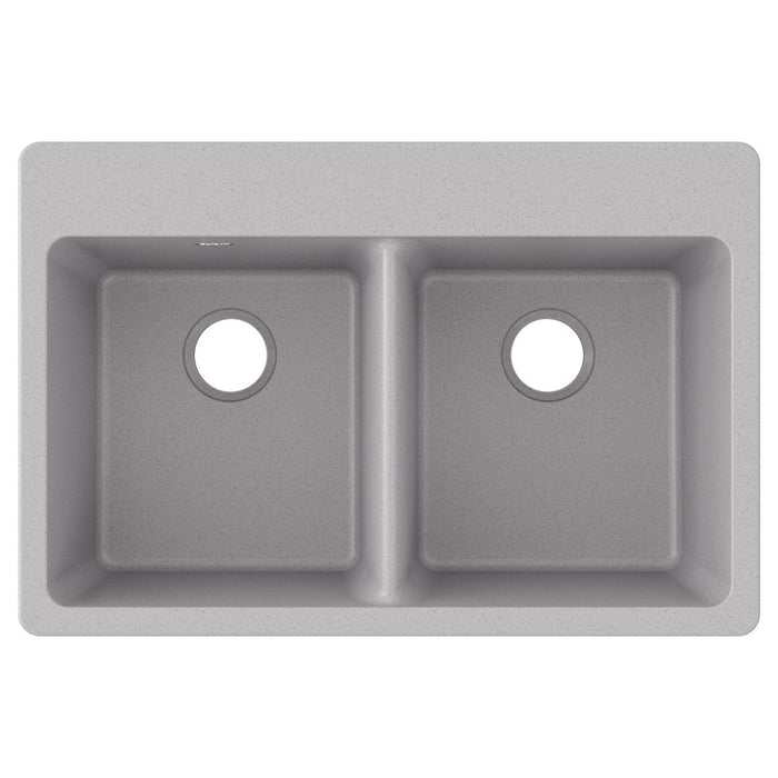 Quartz Classic 33 x 22 x 9-1/2 Equal Double Bowl Drop-in Sink