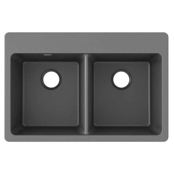 Quartz Classic 33 x 22 x 9-1/2 Equal Double Bowl Drop-in Sink