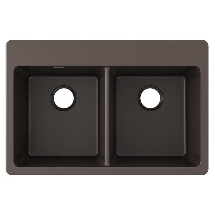 Quartz Classic 33 x 22 x 9-1/2 Equal Double Bowl Drop-in Sink