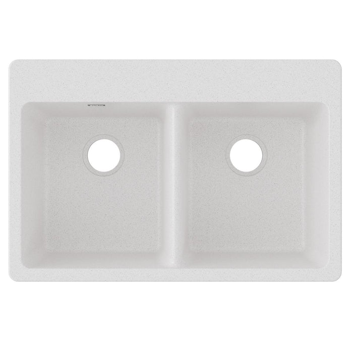Quartz Classic 33 x 22 x 9-1/2 Equal Double Bowl Drop-in Sink