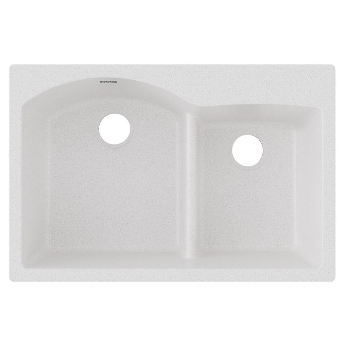Quartz Classic 33 x 22 x 10 Offset 60/40 Double Bowl Drop-in Sink with Aqua Divide