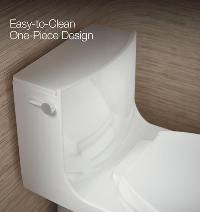 Veil One-Piece Elongated Toilet with Skirted Trapway, Dual-Flush