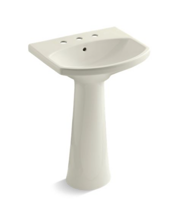 Cimarron 22-3/4 in Rectangular Pedestal Bathroom Sink