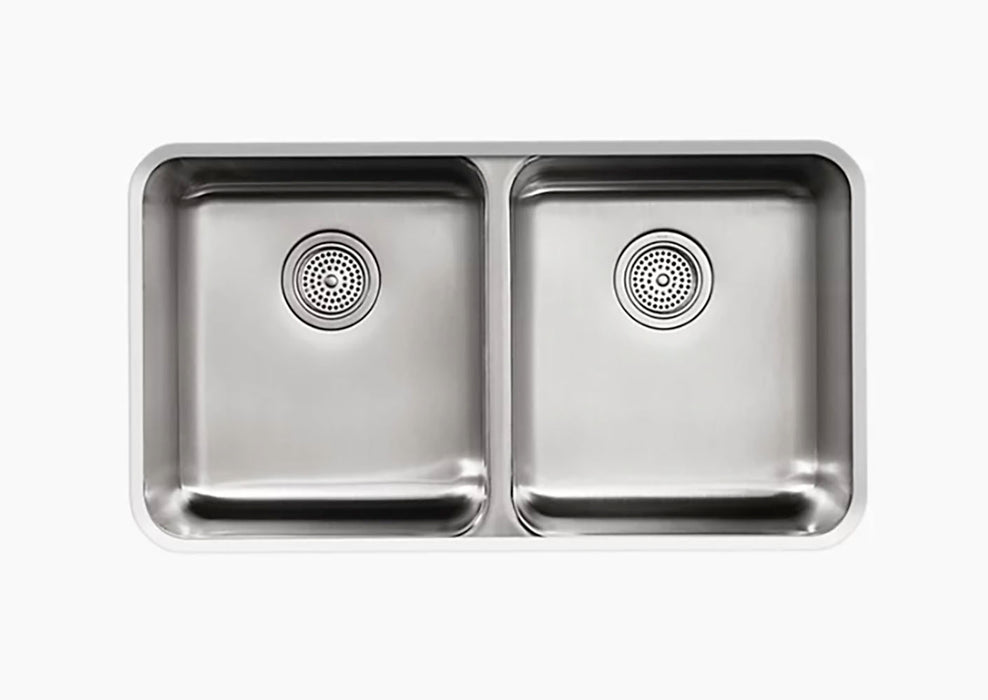 Undertone 32 in  x 18 in Undermount Double-Bowl Kitchen Sink