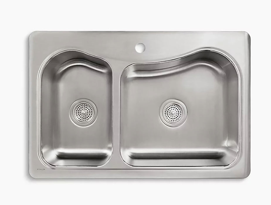 Staccato 33 in Double Bowl Kitchen Sink