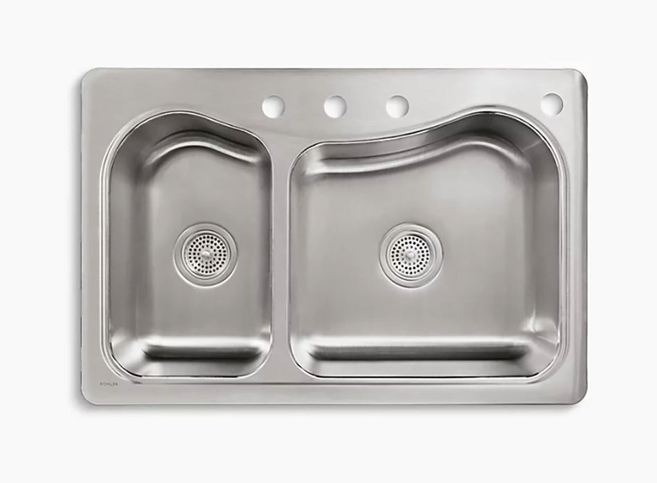 Staccato 33 in Double Bowl Kitchen Sink