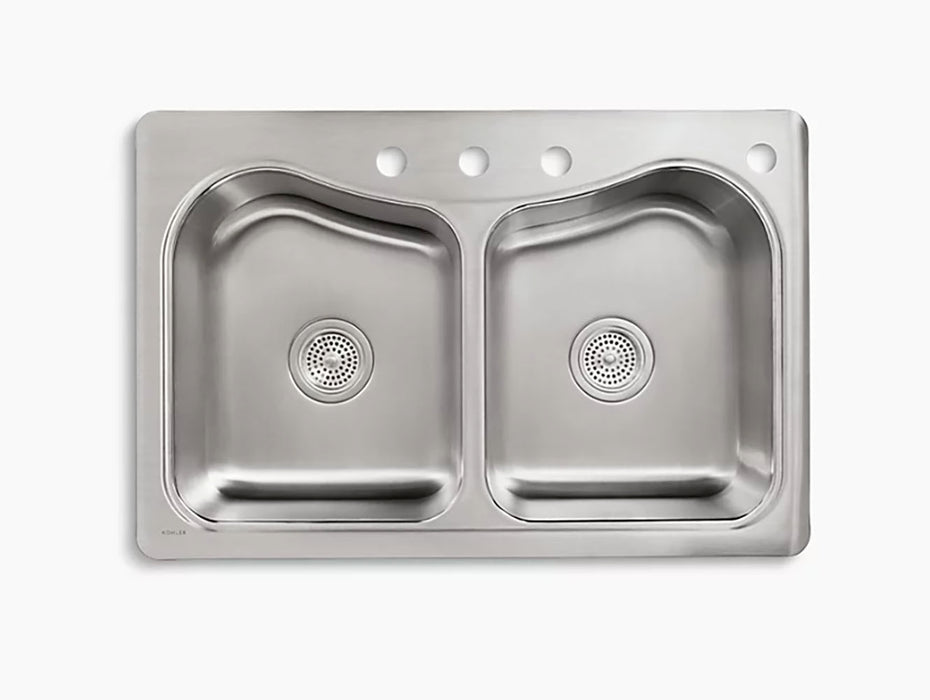 Staccato 33 in Top Mount Double Bowl Kitchen Sink