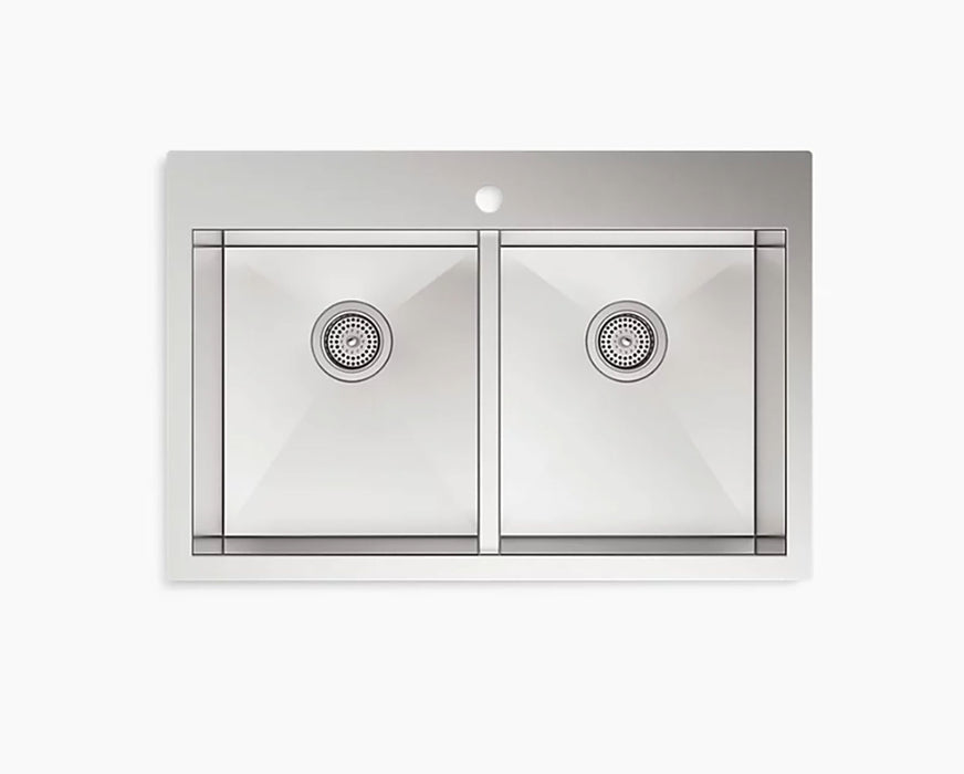 Vault 33in Double Bowl Kitchen Sink