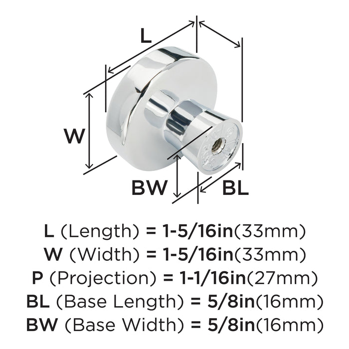 Amerock Blackrock Drawer Knob Polished Chrome