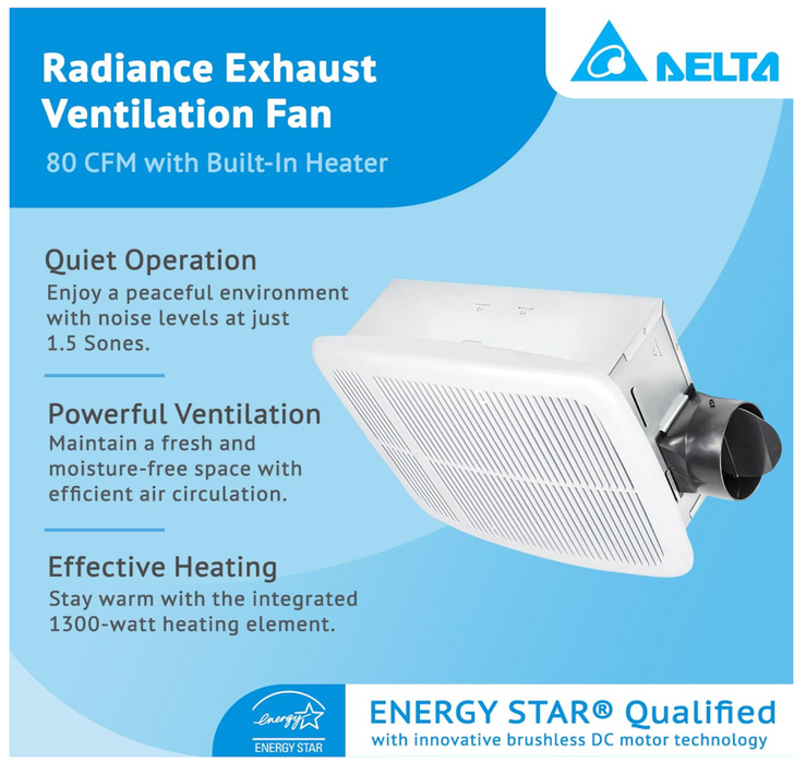 Delta Breez Radiance Exhaust Bathroom Fan