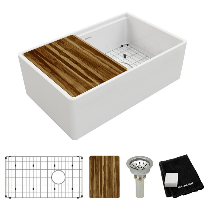 Fireclay Single Bowl Farmhouse Workstation Sink Kit