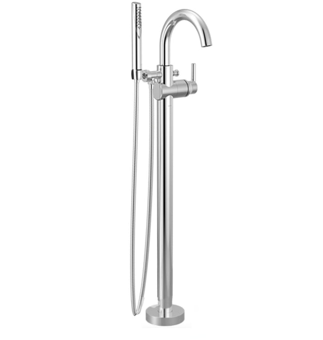 Single Handle Floor Mount Tub Filler Trim with Hand Shower