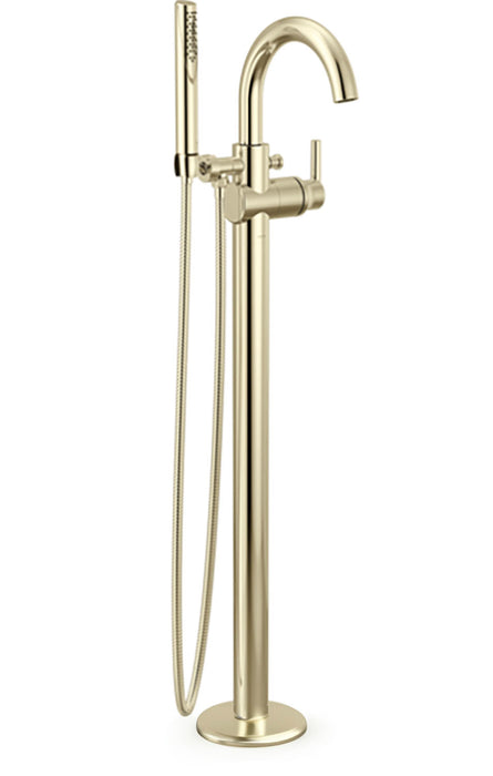 Single Handle Floor Mount Tub Filler Trim with Hand Shower