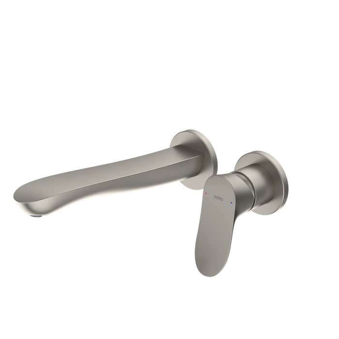 TOTO GO 1.2 GPM Wall-Mount Single-Handle L Bathroom Faucet with COMFORT GLIDE Technology, Brushed Nickel