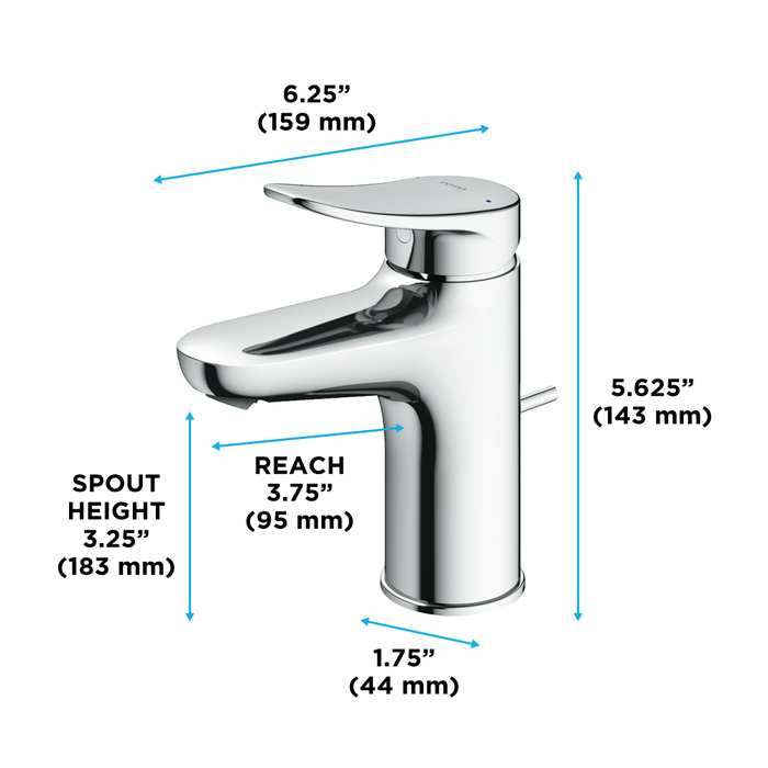TOTO LF Series 1.2 GPM Single Handle Bathroom Sink Faucet with Drain Assembly, Polished Chrome - TLS04301U#CP