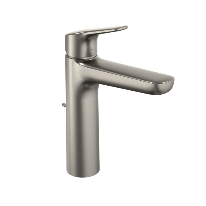 TOTO GS Series 1.2 GPM Single Handle Bathroom Faucet for Semi-Vessel Sink with COMFORT GLIDE Technology and Drain Assembly, Brushed Nickel