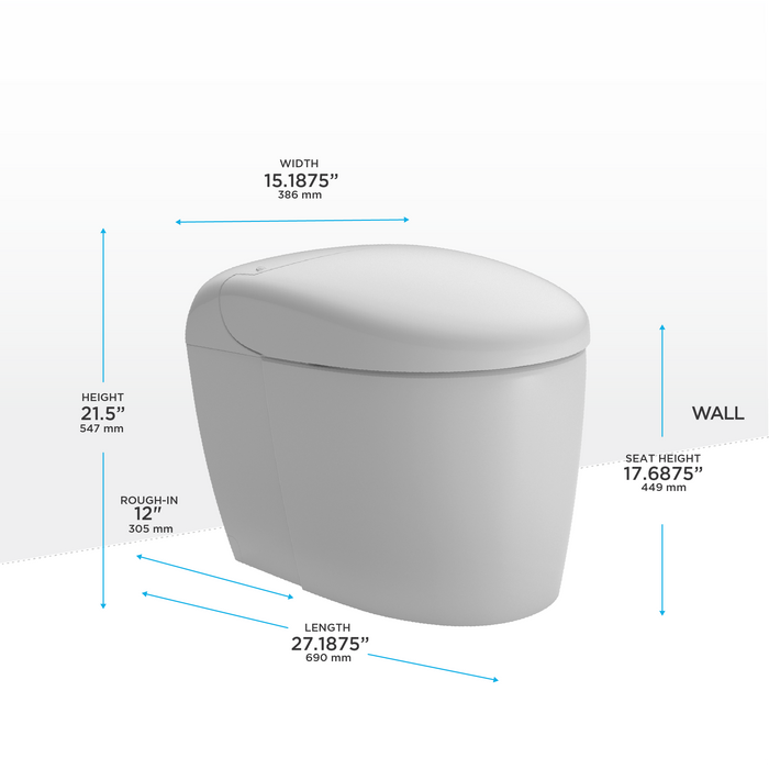 NEOREST¨ RS Dual Flush 1.0 or 0.8 GPF Toilet with Integrated Bidet Seat and EWATER+, Cotton White