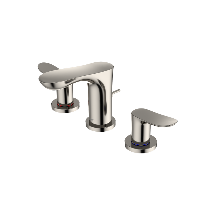TOTO GO Series 1.2 GPM Two Handle Widespread Bathroom Sink Faucet with Drain Assembly, Polished Nickel