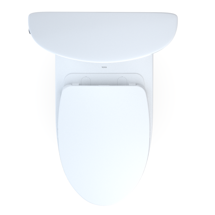 TOTO Aquia IV Arc Two-Piece Elongated Dual Flush 1.28 and 0.9 GPF Universal Height Toilet with CEFIONTECT¨, WASHLET¨+ Ready, Cotton White - MS448124CEMFGN#01