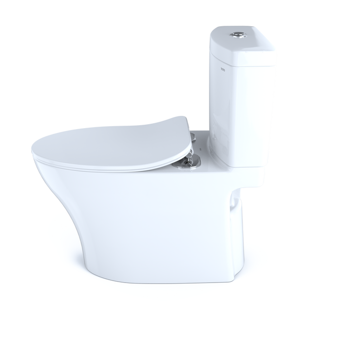 TOTO Aquia IV Two-Piece Elongated Dual Flush 1.28 and 0.9 GPF Toilet with CEFIONTECT and SoftClose Seat, WASHLET+ Ready, Cotton White - MS446234CEMGN#01