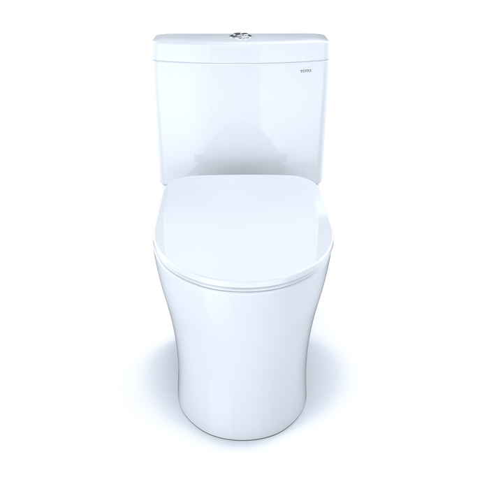 TOTO Aquia IV Two-Piece Elongated Dual Flush 1.28 and 0.9 GPF Toilet with CEFIONTECT and SoftClose Seat, WASHLET+ Ready, Cotton White - MS446234CEMGN#01