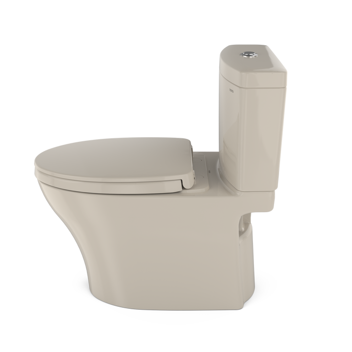 TOTO Aquia IV WASHLET+ Two-Piece Elongated Dual Flush 1.28 and 0.9 GPF Toilet with CEFIONTECT, Bone