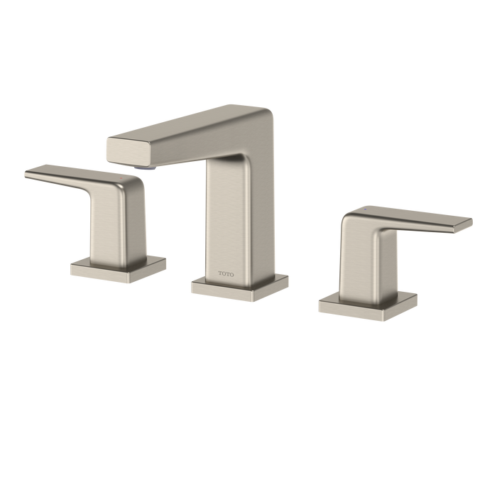 TOTO GB Series 1.2 GPM Two Handle Widespread Bathroom Sink Faucet with Drain Assembly, Brushed Nickel - TLG10201U#BN