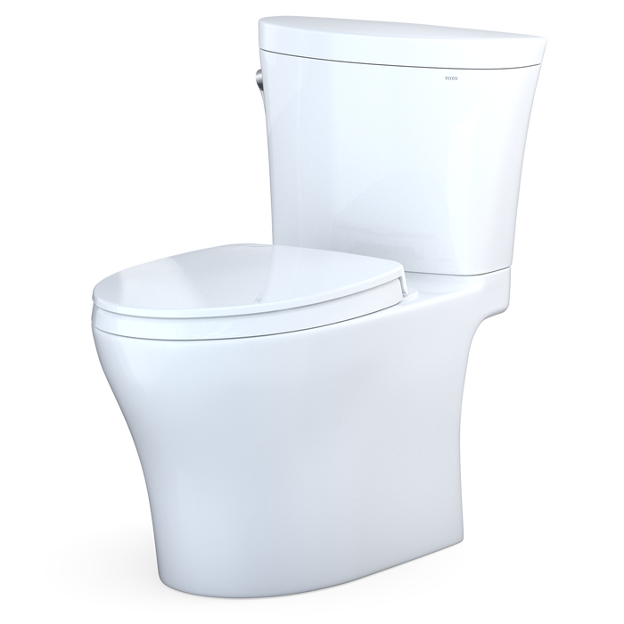TOTO Aquia IV Arc Two-Piece Elongated Dual Flush 1.28 and 0.9 GPF Universal Height Toilet with CEFIONTECT¨, WASHLET¨+ Ready, Cotton White - MS448124CEMFGN#01