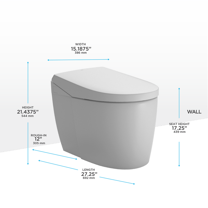 NEOREST AS Dual Flush 1.0 or 0.8 GPF Toilet with Integrated Bidet Seat and EWATER+, Cotton White
