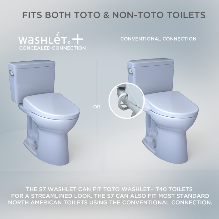 TOTO WASHLET S7A Electronic Bidet Toilet Seat with EWATER+ Bowl and Wand Cleaning, Auto Open and Close Contemporary Lid, Elongated, Sedona Beige