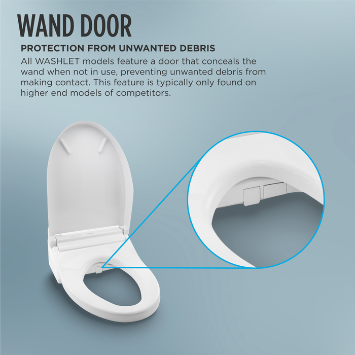 TOTO WASHLET K300 Electronic Bidet Toilet Seat with Instantaneous Water Heating, PREMIST and EWATER+ Wand Cleaning, Elongated, Cotton White - SW3036R#01