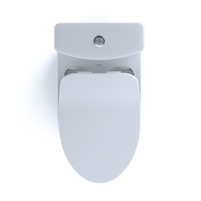 TOTO Aquia IV Two-Piece Elongated Dual Flush 1.28 and 0.9 GPF Toilet with CEFIONTECT and SoftClose Seat, WASHLET+ Ready, Cotton White - MS446234CEMFGN#01