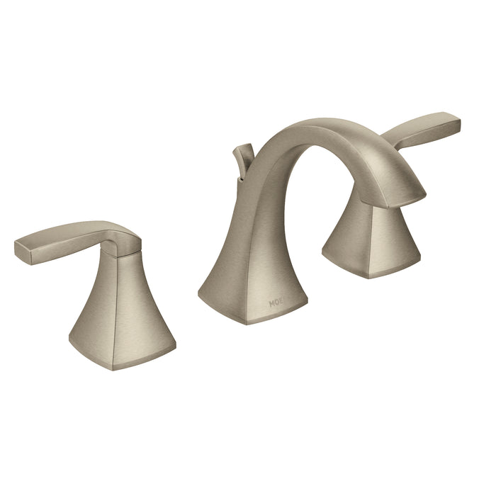 Voss Brushed Nickel Two-Handle High Arc Bathroom Faucet