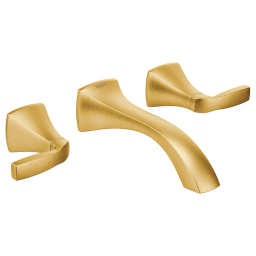 Voss Brushed Gold Two-Handle Wall Mount Bathroom Faucet