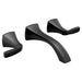 Voss Matte black two-handle wall mount bathroom faucet