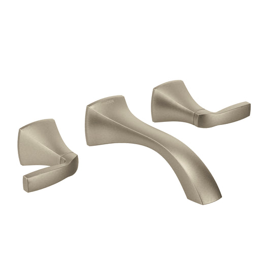 Voss Brushed Nickel Two-Handle Wall Mount Bathroom Faucet