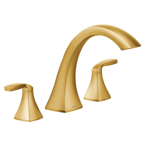 Voss Brushed gold Two-Handle High Arc Roman Tub Faucet