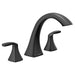 Voss Matte black two-handle high arc roman tub faucet